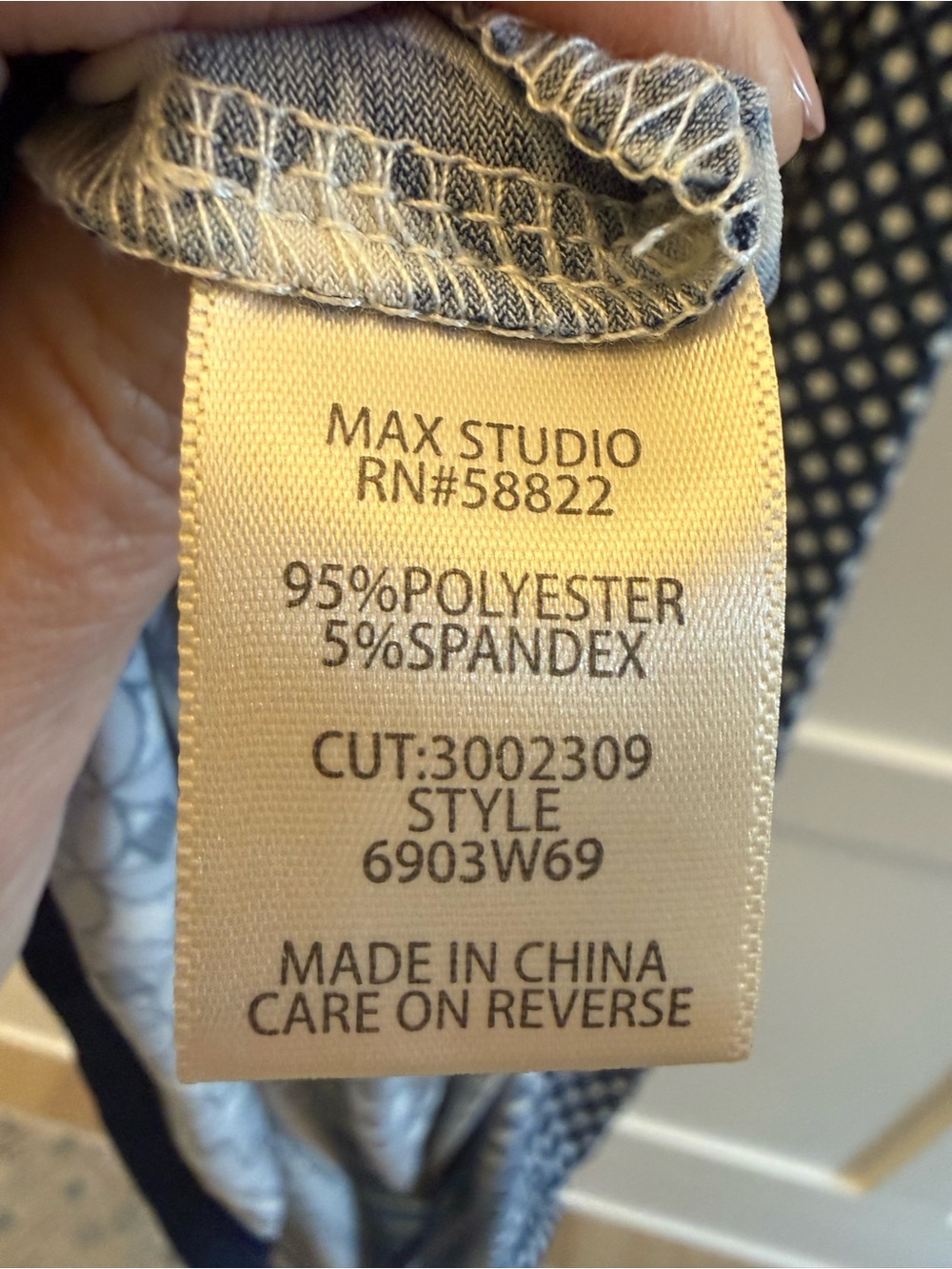 Max Studio Navy and Light Blue Patterned Maxi Dress - Picture 11 of 11
